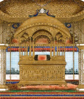  The Peacock Throne! A Symphony of Gemstones and Miniature Worlds